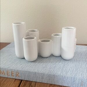HomArt Luna Bud Vase Cluster – Ceramic Matte White